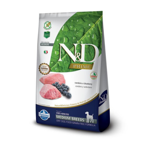 Ração N&D Prime Canine 10,1Kg Cães Adultos Médios Cordeiro