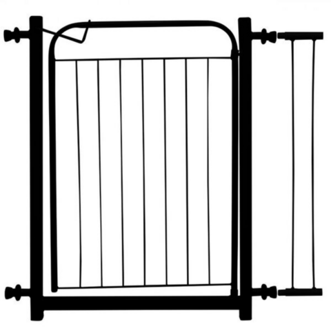 Portão Pet Top Mix Preto Pra Proteção com Extensor de 10cm
