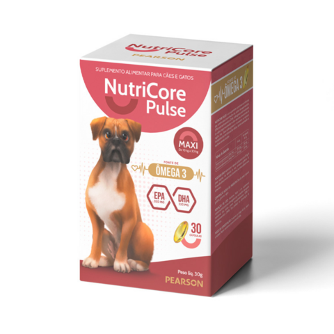 Suplemento NutriCore Pulse 330mg Cães/Gatos Maxi 30 Cápsulas