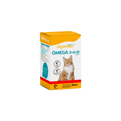 Suplemento Ômega 3+6+D Cat Organnact 30Ml Pra Gatos