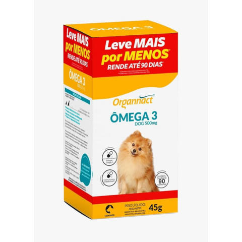 Ômega 3 Dog 500Mg Suplemento Pra Cães 45g Edição Limitada