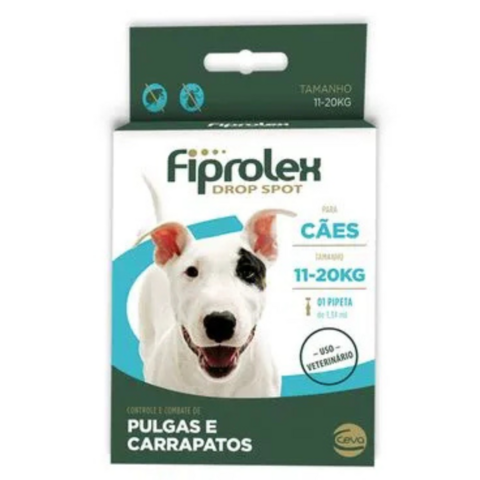 Fiprolex Drop Spot Anti-Pulgas pra Cães de 11-20Kg 1,34Ml