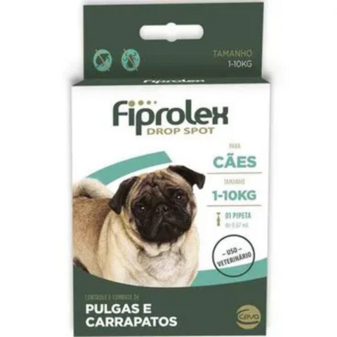 Fiprolex Drop Spot Anti-Pulgas pra Cães de 1-10Kg 0.67Ml
