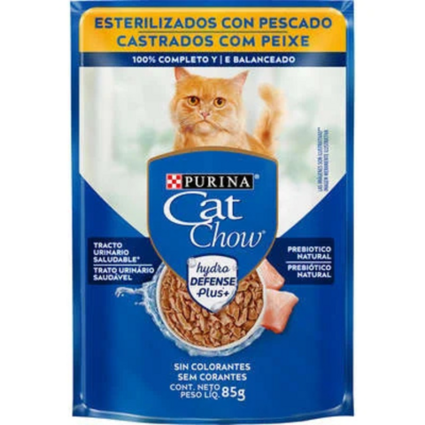 Ração Úmida Cat Chow Sachê Castrados Peixe Ao Molho 85g