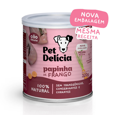 Ração Úmida Pet Delícia Papinha de Frango 320g Cão Filhote