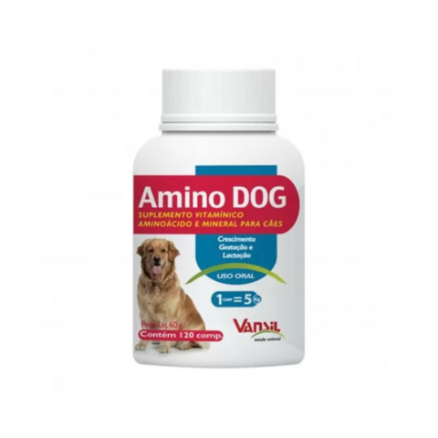 Amino Dog Suplemento Vitamínico Pra Cães 60g Vansil
