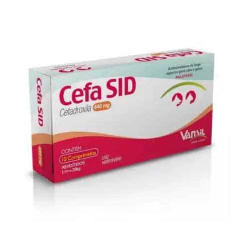 Antimicrobiano Cefa SID Cães/Gatos 440mg 10 Comprimidos