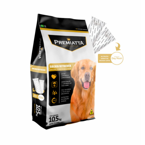 Ração Premiatta Golden Retriever 10,5Kg Cães Adultos