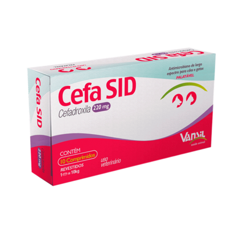 Antimicrobiano Cefa SID Cães/Gatos 220mg 10 Comprimidos