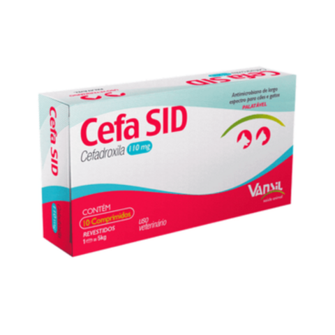 Antimicrobiano Cefa SID Cães/Gatos 110mg 10 Comprimidos