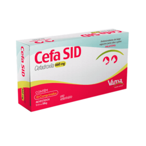 Antimicrobiano Cefa SID Cães/Gatos 660mg 10 Comprimidos
