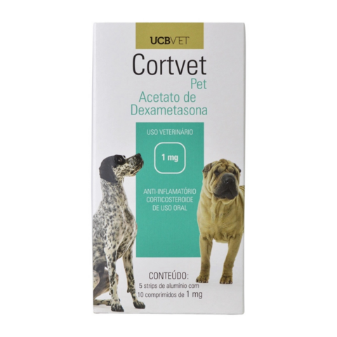 Cortvet Pet Anti-Inflamatório Pra Cães 1 Mg 10 Comprimidos
