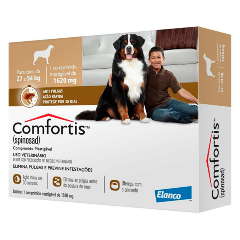 Antipulgas Comfortis 1620mg Pra Cães de 27-54Kg 1 Comprimido