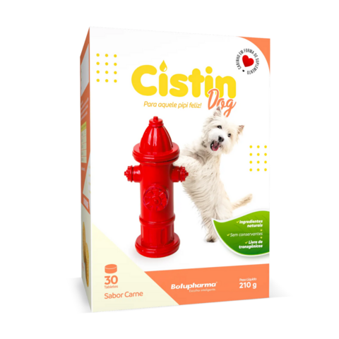 Suplemento Cistin Dog 210g 30 Tabletes Sabor Carne Pra Cães