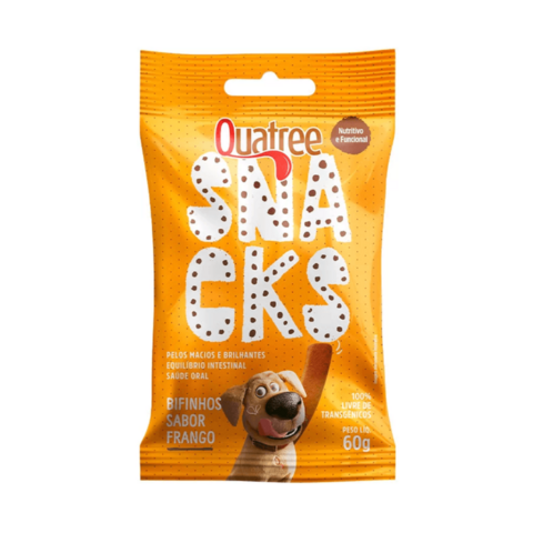 Petisco Quatree Snacks Bifinhos Sabor Frango 60g 20 Unidades