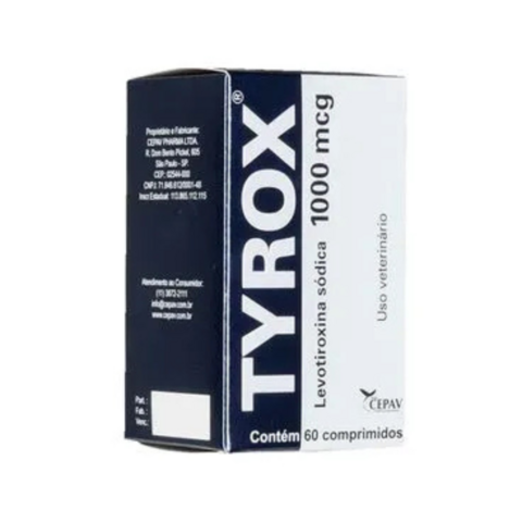 Tyrox 1000mcg Repositor Hormonal Pra Cães 60 Comprimidos