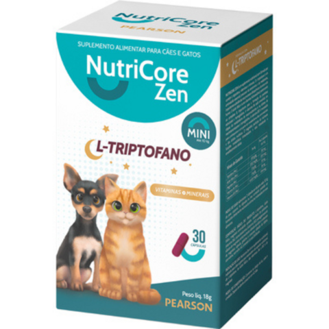 Nutricore Zen Mini Suplemento Cães/Gatos 18g 30 Cápsulas
