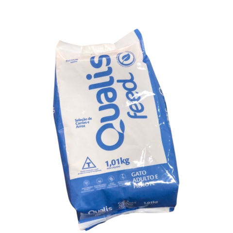 Ração Qualis Gatos Adultos/Filhotes 1Kg Carne e Arroz