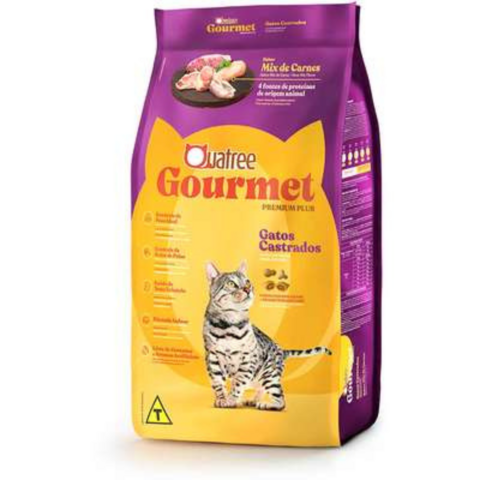 Ração Quatree Gourmet Gatos Castrados Mix de Carnes 20Kg