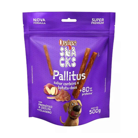 Quatree Snacks Pallitus Pra Cães Sabor Cordeiro/Batata 500g