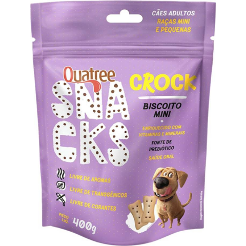 Quatree Snacks Crock Biscoito Pra Cães Mini/Pequenos 400g