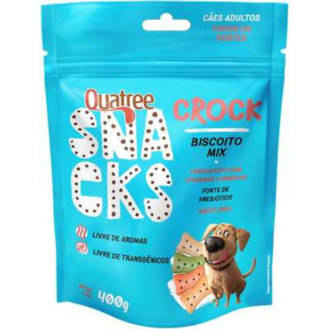 Quatree Snacks Crock Biscoito Mix Pra Cães Adultos 400g