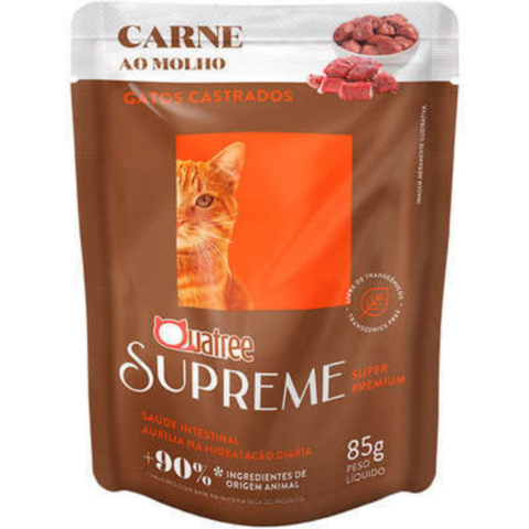 Quatree Supreme Sachê Pra Gatos Castrados Sabor Carne 85g