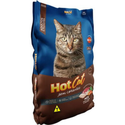 Ração Hot Cat Mix 10,1Kg Mix Sem Corantes Pra Gatos