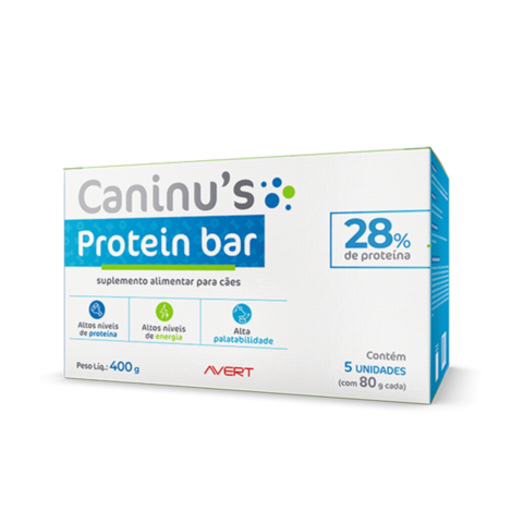 Caninus Protein Bar Suplemento Pra Cães Caixa 5X80g