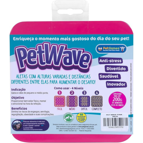 Comedouro Pet Wave Rosa Pra Cães e Gatos
