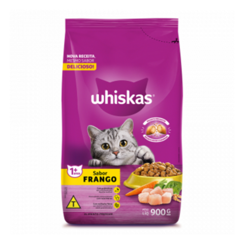 Pacotinho Whiskas 900g Ração Pra Gatos Adultos Frango