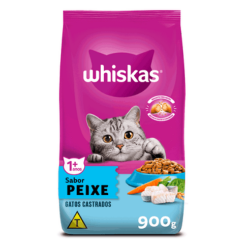 Pacotinho Whiskas 900g Ração Pra Gatos Adultos Peixe