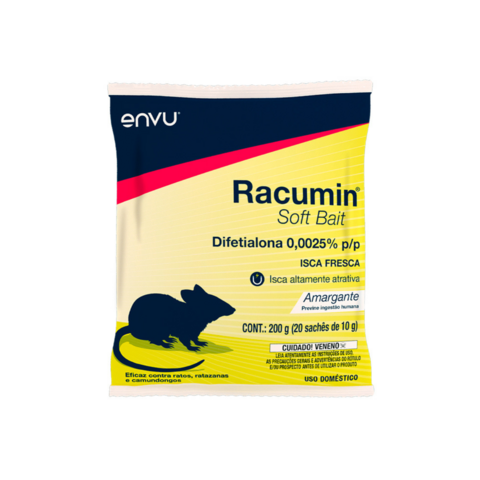 Isca pra Ratos Racumin Soft Bait 20 Sachês de 10g