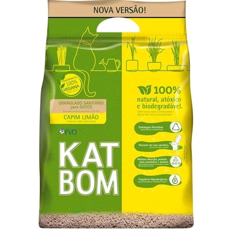 Granulado Higiênico Kat Bom Capim Limão para Gatos 3kg