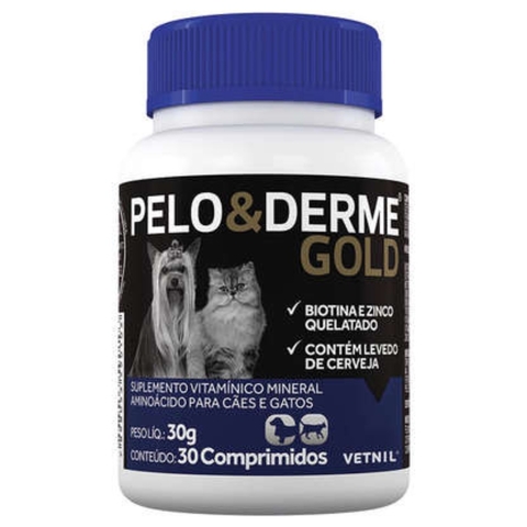 Pelo & Derme Gold para Cães e Gatos 30g