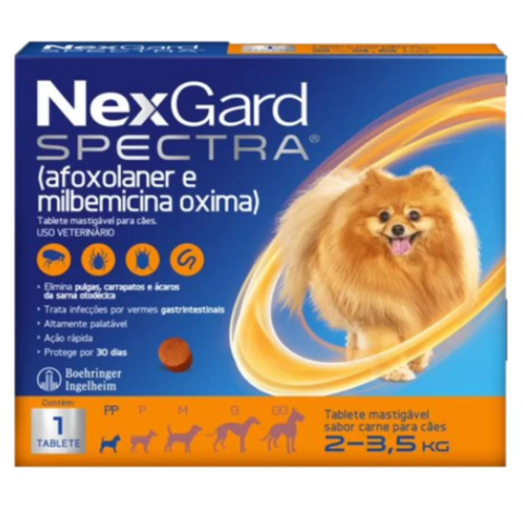 Antipulgas e Carrapatos NexGard spectra Cães de 2 a 3,5 kg
