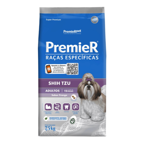Ração Premier Cães Adultos Shih-Tzu - 7,5Kg
