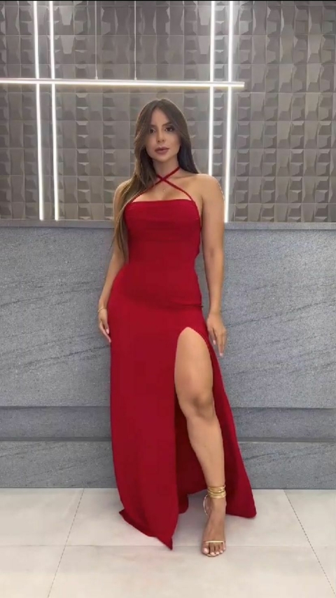 Vestido longo \ com fenda