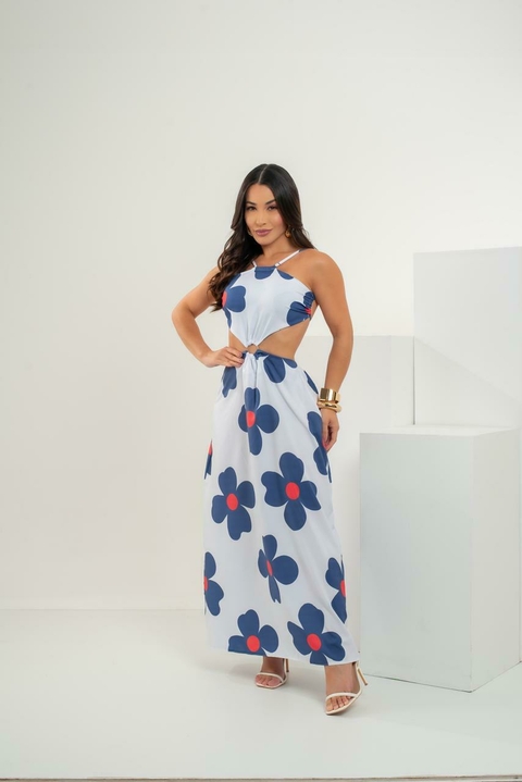 Vestido longo \ Estampa de flor - comprar online
