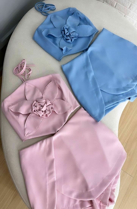 Conjunto Short Saia / Top Flor