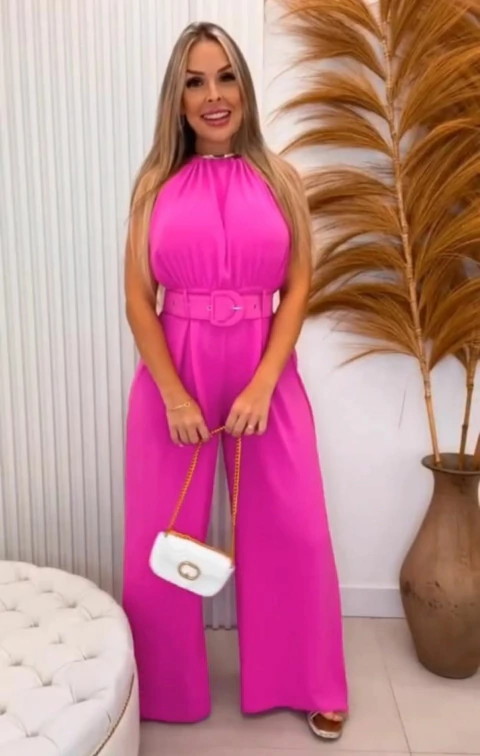 Macacão Costa Nua \ Acompanha Cinto