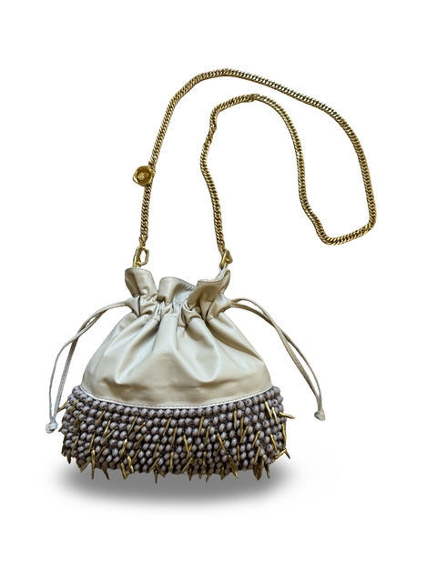 Bolsa Giovana baunilha metal - comprar online