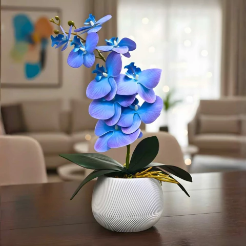 Arranjo de Orquídea Azul Decorativa Vaso Atria Médio - comprar online