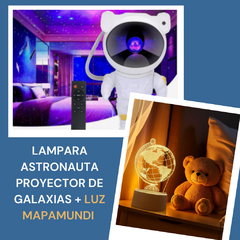 Lampara astronauta proyector de galaxias + Luz de Escritorio 3D Mapamundi de REGALO - comprar online