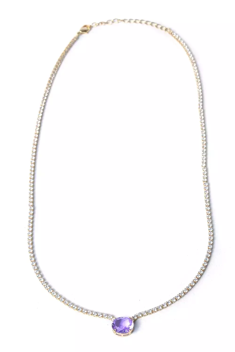 Gargantilha Riviera Feminina Oval Banhada a Ouro | Alexandrita