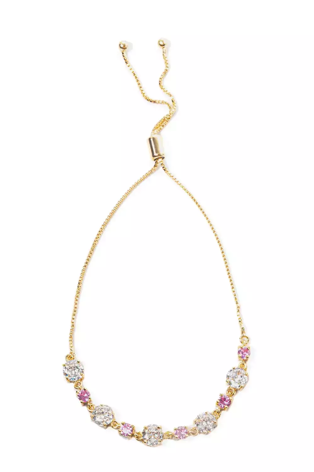 Pulseira de Zircônias com Regulagem com Banho de Ouro 18k