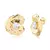 Brinco Organico Amassado com Zirconia Oval no Dourado