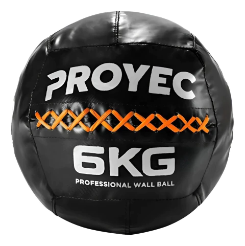 Medicine Ball Sin Pique Proyec Pelota Ejercicio De 6 Kg Negro