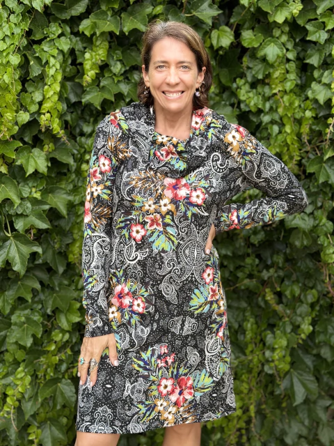 Vestido Delhi lanilla flor roja - comprar online