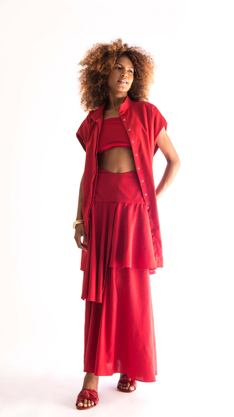 Kimono Vermelho Linen Collection - comprar online